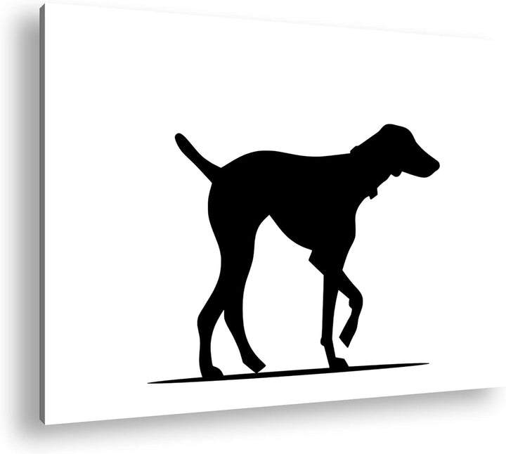 deyoli Hund beim spazieren Format: 80x60 Effekt: Schwarz&Weiss als Leinwandbild, Motiv fertig gerahm