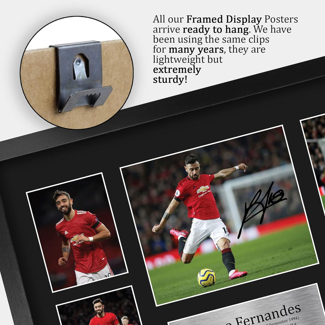 HWC Trading A3 FR Bruno Fernandes Gifts Autogramm-Bild für Fans und Fans Bruno Fernandes Display (A3