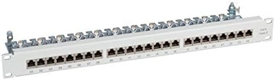 BIGtec 24 Port CAT6 Patchpanel Verteilerfeld Verteiler Patchfeld 10 Gigabit LSA Technik RJ45 8P8C RA