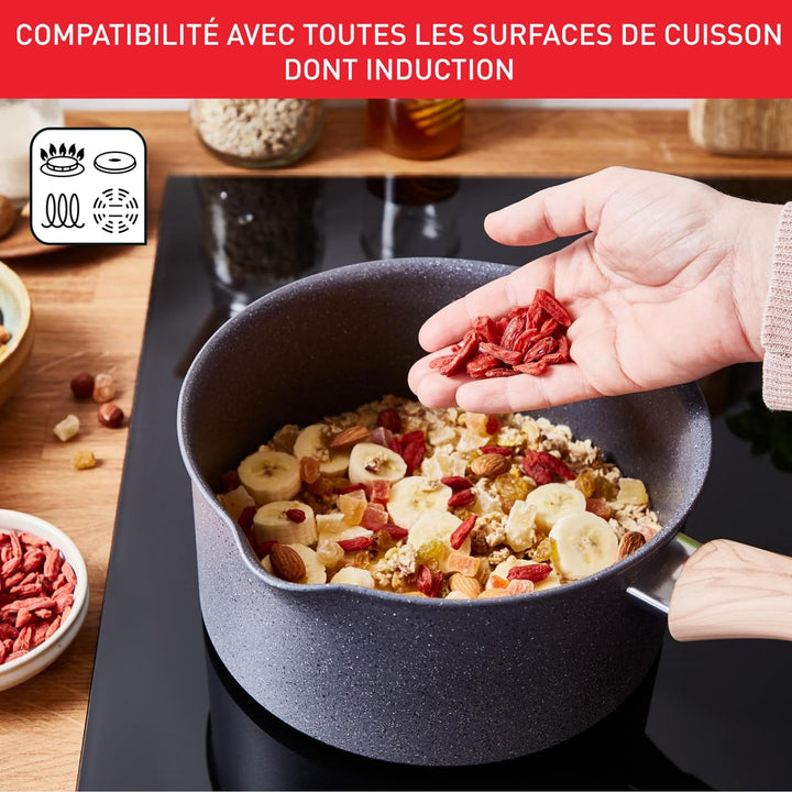 TEFAL G2669002 NATURAL FORCE 24 cm Auflaufform + Dämpfeinsatz + Deckel, Mineralia + Antihaftbeschich