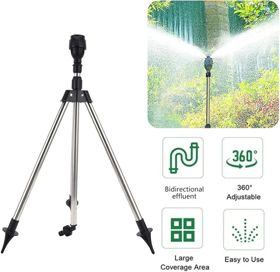 Drehbarer Stativ-Sprinkler, 360 Grad Automatic Rotating Teleskop-Sprinkler-Stativ,Bewässerungsregner