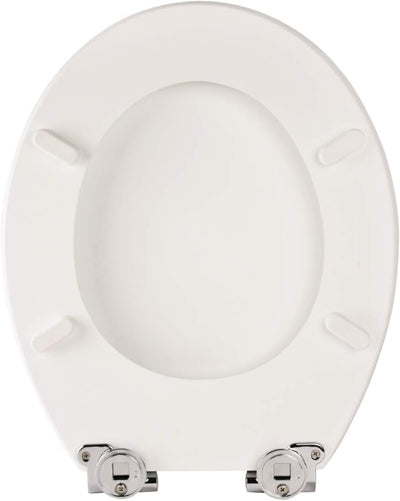 'aquaSu® WC-Sitz mit Absenkautomatik, Weiss, Soft-Touch Toilettensitz mit Holzkern, Fast-Fix Befesti