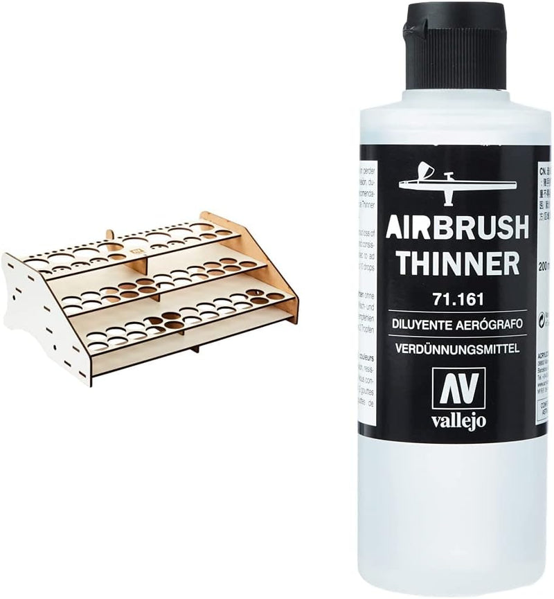 Vallejo 026007 - Farbständer für Werkstatt, 1 Stück (1er Pack) VJ71161 Airbrush Verdünner, 200 ml Bu