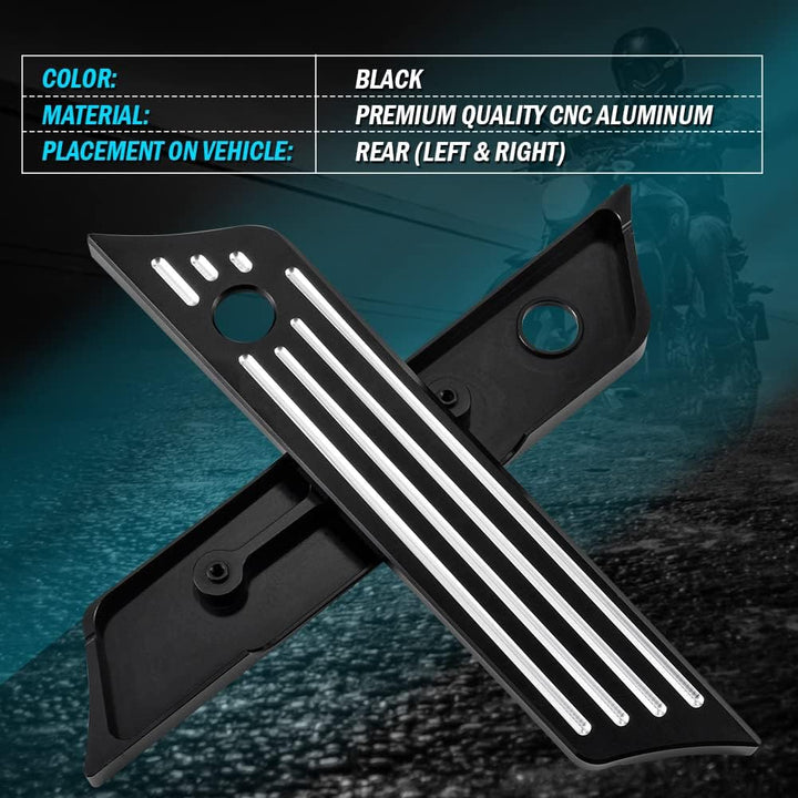 KATUR Motorrad Satteltaschenverschlüsse Abdeckung Schwarz Chrom Tiefer Kantenschliff CNC Hard Billet