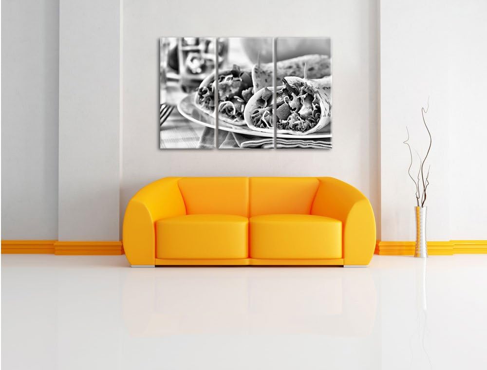 Pixxprint Super Frische Wraps als Leinwandbild/Grösse: 3 Teilig (120x80) cm/Wandbild/Kunstdruck/fert