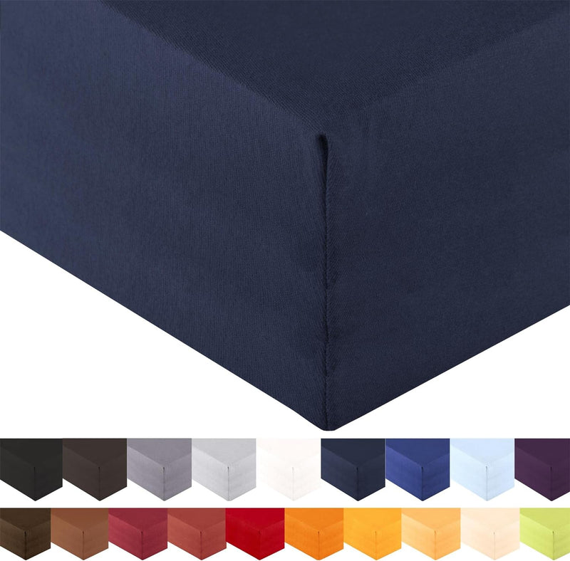 aqua-textil Royal XL Spannbettlaken Boxspringbett Wasserbett 200x220-220x240 cm dunkel blau 210g/qm