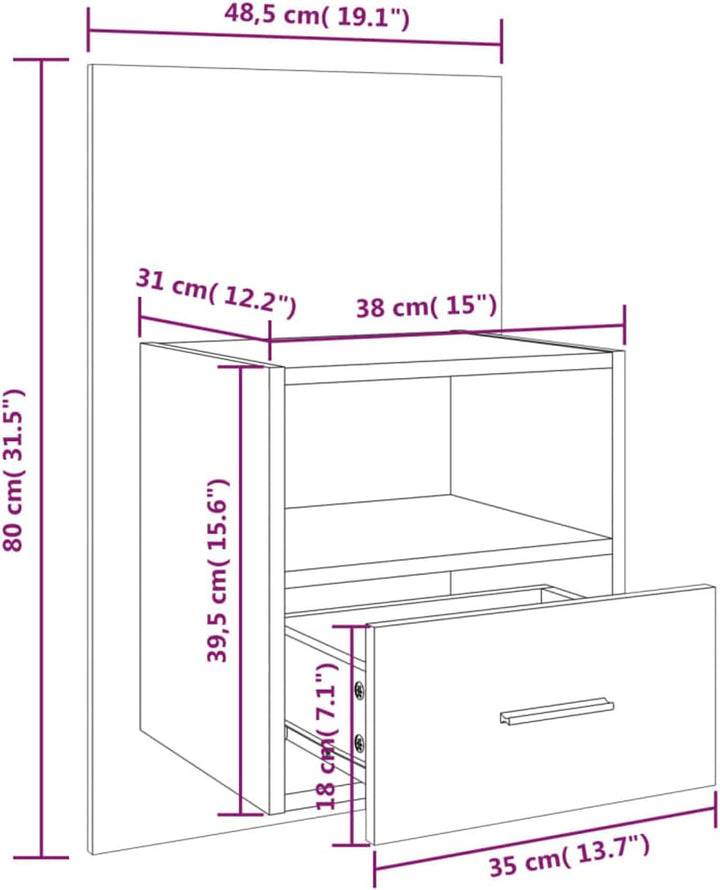 Tidyard Wand Nachttisch Hängend Nachtschrank Nachtkonsole Nachtkommode Schlafzimmer Kommode Schrank
