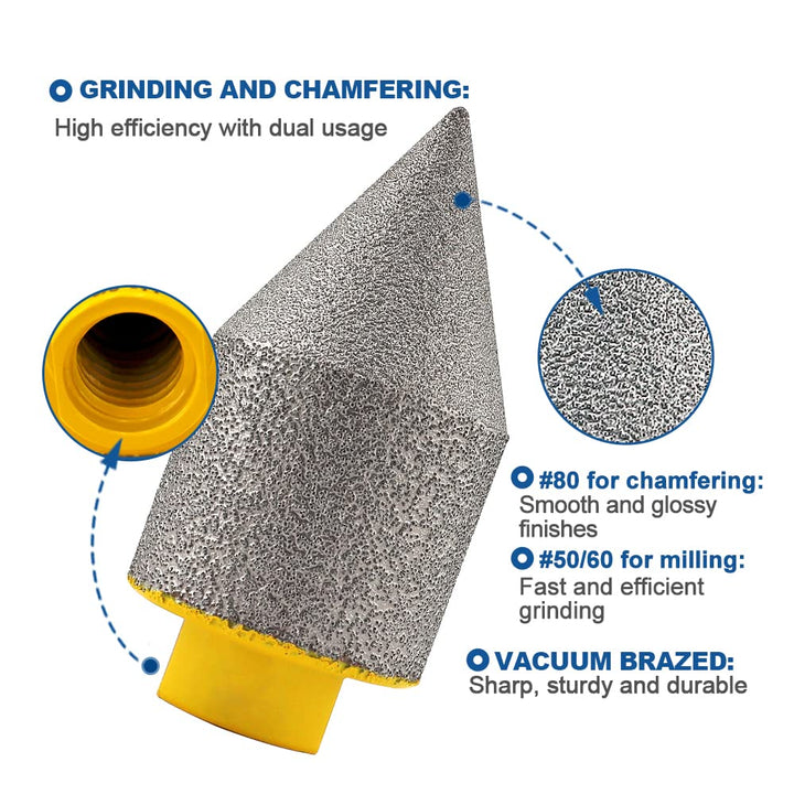 HIGHDRIL Diamant Fasenfräser - Diamant Senkfräser mit M14-Gewinde für 35mm(1-3/8") Lochvergrösserung