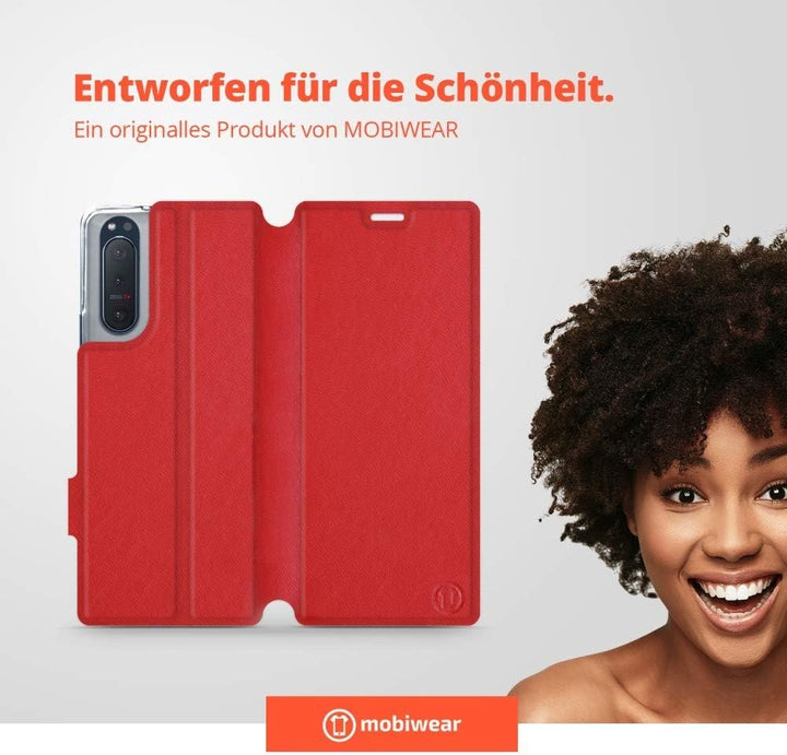 Mobiwear | Echt Lederhülle | Kompatibel mit Sony Xperia 5 II, Made in EU handyhülle, Slim Leather Ca