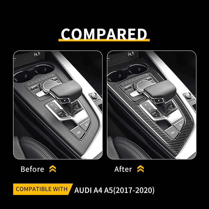 KUNGKIC Kohlefaser Auto Mittelkonsole Schalttafel Abdeckung Aufkleber Gangschaltung Paneel Innenraum