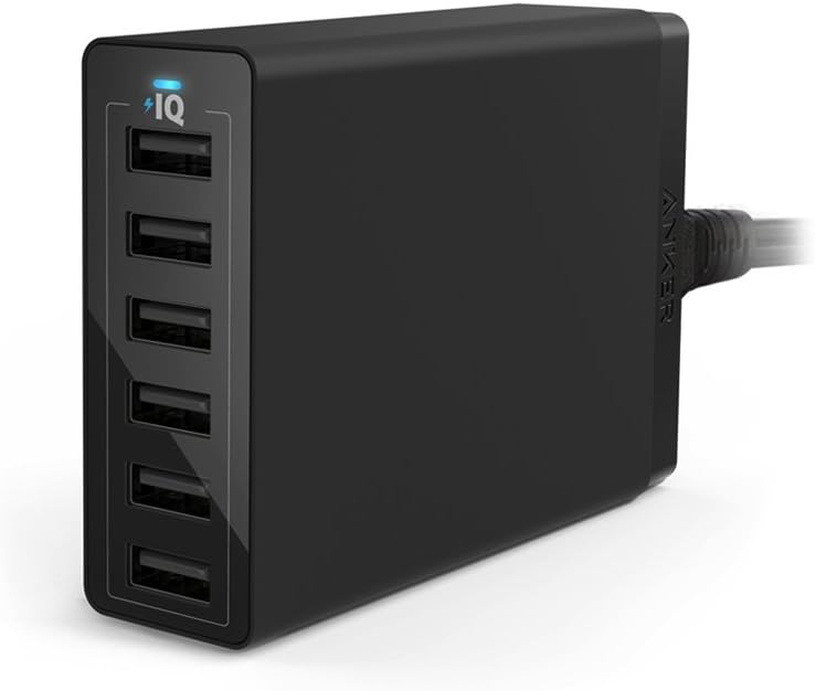 Anker PowerPort 6 (60W 6-Port USB Ladegerät) Family-Sized Desktop Ladeadapter mit PowerIQ Technologi