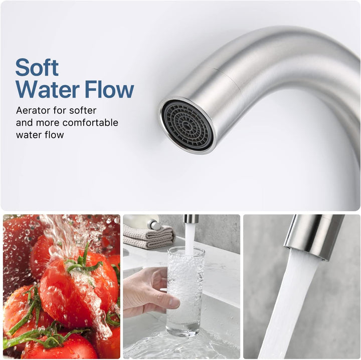 Niederdruck Armatur Küche/Bad, 360° Drehbar Wasserhahn Niederdruck, Einhebelmischer Waschtischarmatu