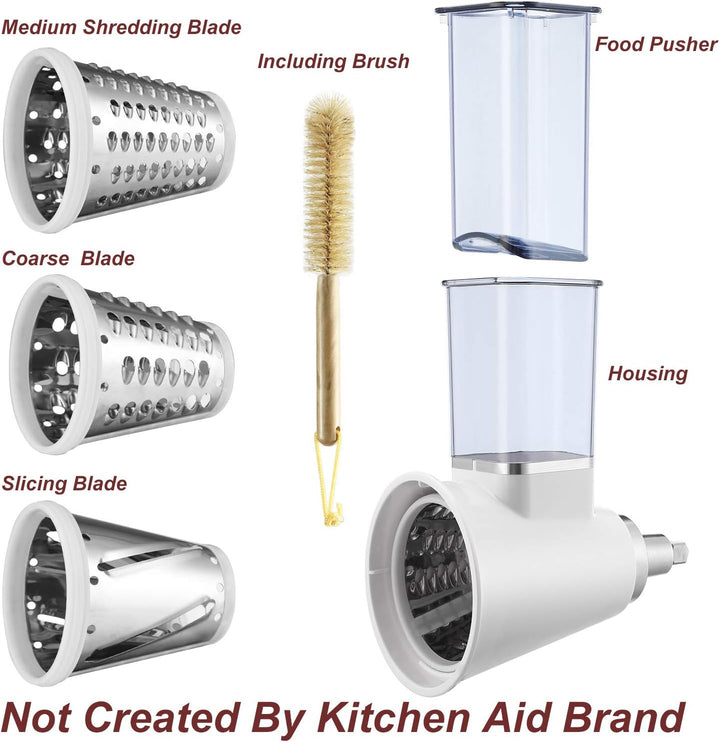 Zerkleinerer-Aufsatz für KitchenAid/PHISINIC Küchenmaschine, Gemüsezerkleinerer, Käsereibe, Salatsch