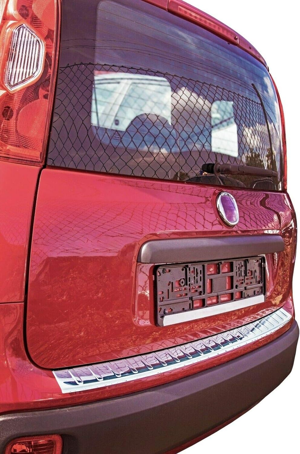 Ladekantenschutz Edelstahl CHROM kompatibel für FIAT PANDA | 312/319 ab 2012 | mit Abkantung | premi