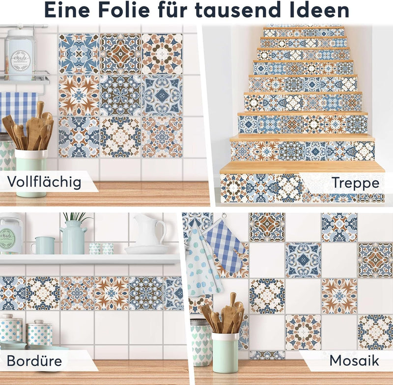 CREATISTO Klebefliesen Stickerfliesen Fliesenfolie - Stylische Sticker Aufkleber für Fliesen I Klebe