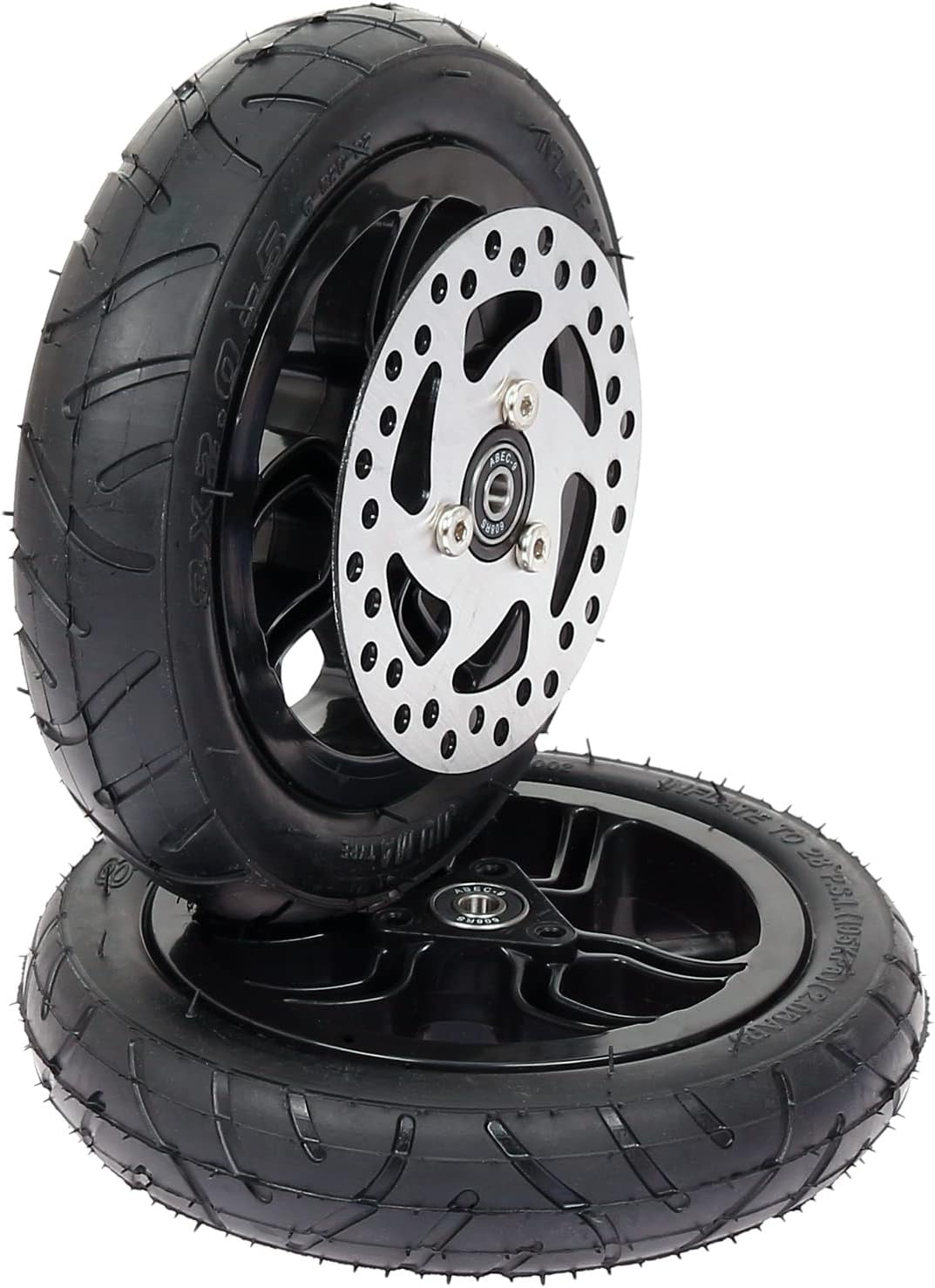 2 Stück Mach1 200x40mm Big Wheel Kickscooter Air Luft Reifen-Set mit Bremsscheibe inklusive Kugellag