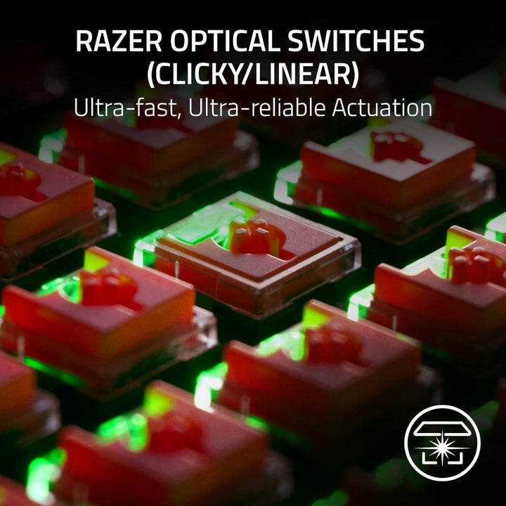 Razer DeathStalker V2 Pro (Red Switch) - Kabellose Optische Low-Profile-Gaming-Tastatur (Lineare Opt