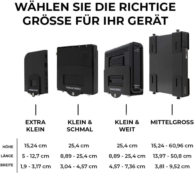 humancentric Verstellbare Gerätewandhalterung | DVD-Player, Kabelboxen, Receiver, Set-Top-Box und an