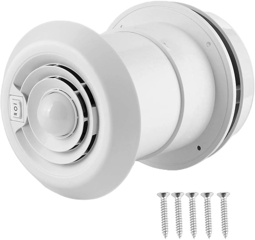 EVGATSAUTO RV Dachlüftung, 12V Dachventilator 5000R/mini LED Luftdecke Lüftungsgitter Rund für Wohnm