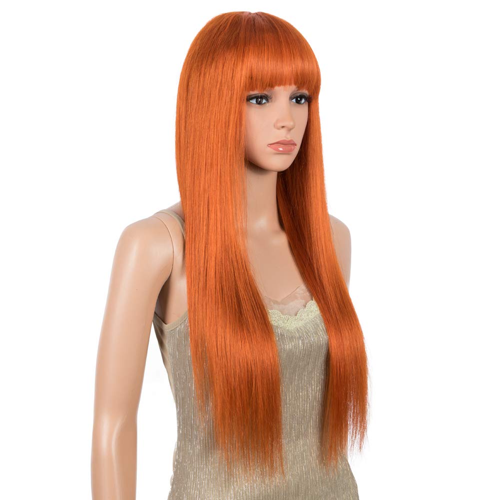 DÉBUT Echthaar perücke für schwarze Frauen Glatte Perücke mit Pony 10A unverarbeitetes brasilianisch