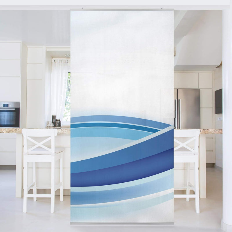 Bilderwelten Raumteiler Blue Wave Composition 250x120cm inkl. transparenter Halterung, inkl. transpa