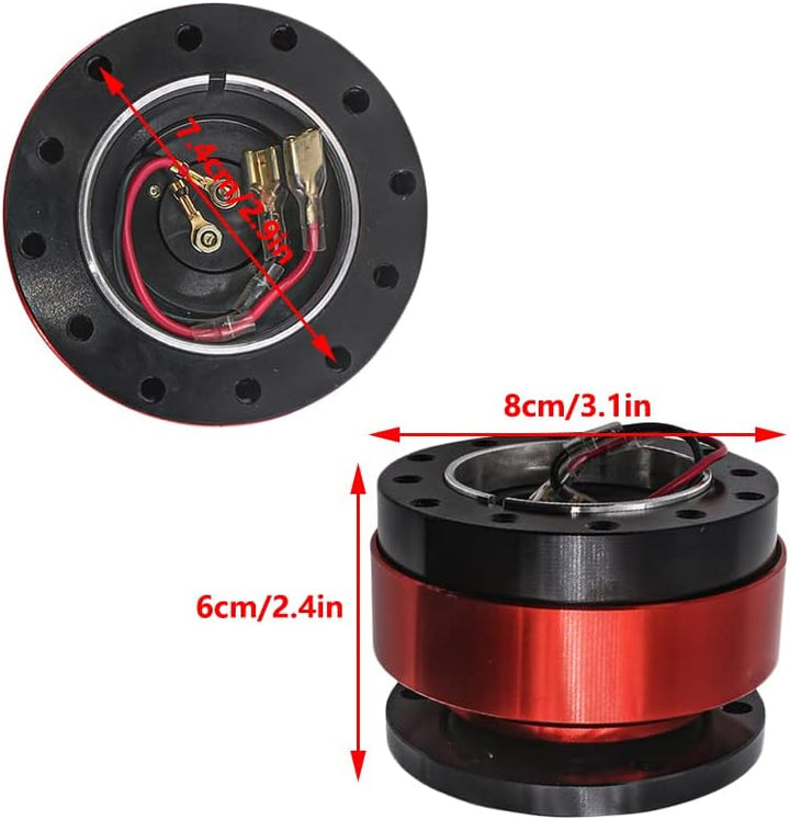 Baceyong Racing Lenkrad-Schnellspanner, Lenkrad-Schnellspanner, universelles 6-Loch-Snap-Off-Boss-Ki
