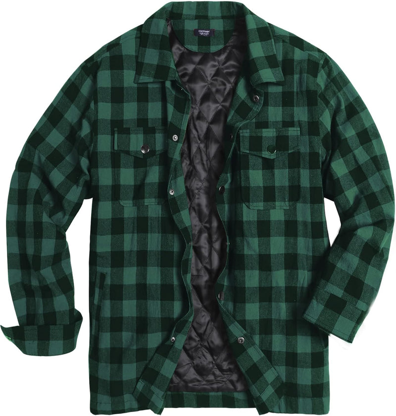 COOFANDY Herren Hemd Flanellhemd Kariert Gefüttert Holzfällerhemd Langarm Casual Button Down Winter