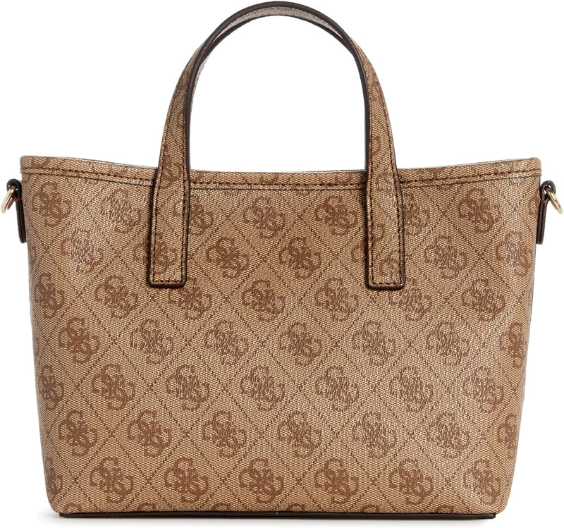 GUESS Damen Latona Tote Mini-Tragetasche, Umhängetasche Latte-logo, Latte-logo