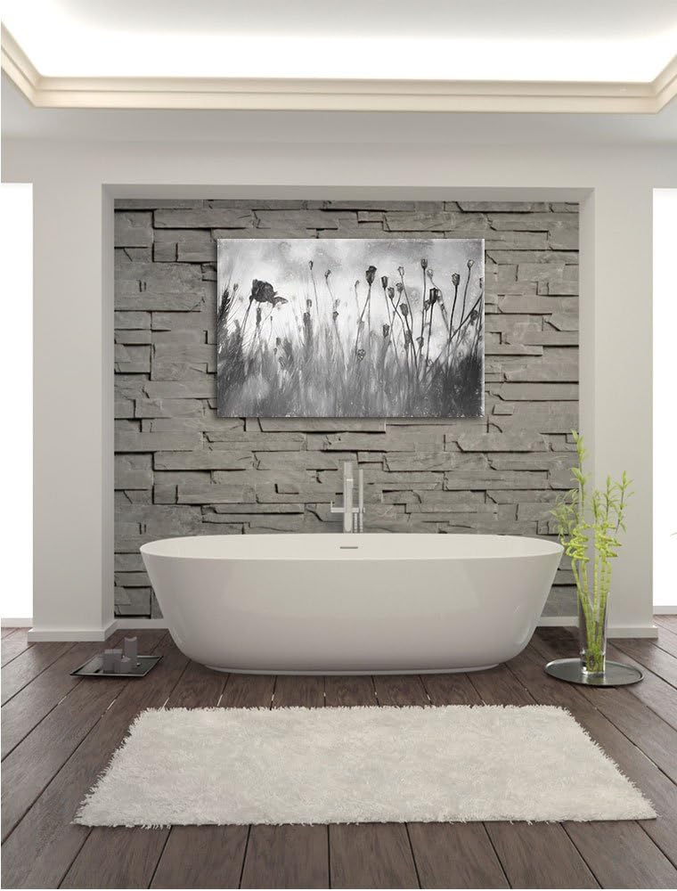 Pixxprint Mohn im Weizenfeld Kunst als Leinwandbild/Grösse: 100x70 / Wandbild/Kunstdruck/fertig besp