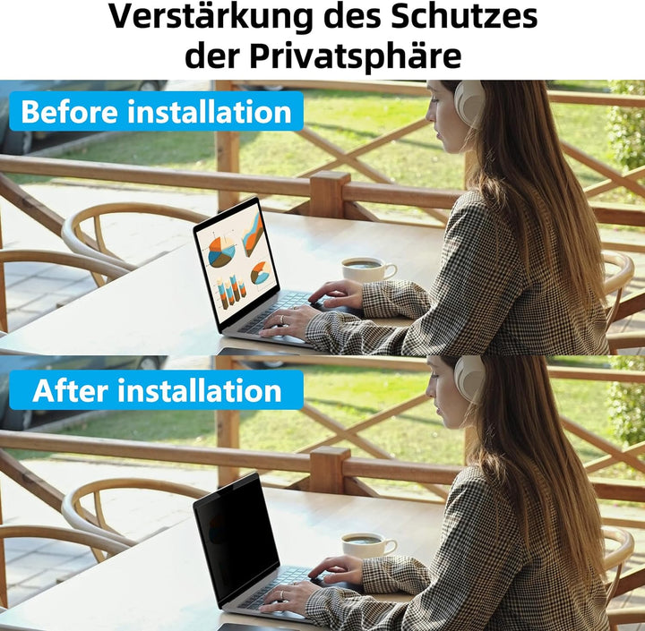 PYS Magnetische Blickschutzfolie Laptop 13,3 Zoll Anti Spy Blaulicht Blendfrei Sichtschutz Folie 16: