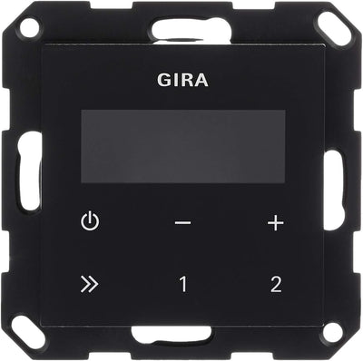 Gira 228405 Unterputz Radio RDS ohne Lautsprecher System 55, schwarzglasoptik