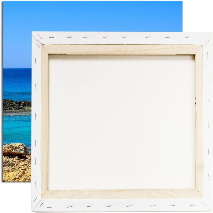 angelegtes Schiff an der Küste Format: 70x70 cm als Leinwandbild, Motiv fertig gerahmt auf Echtholzr