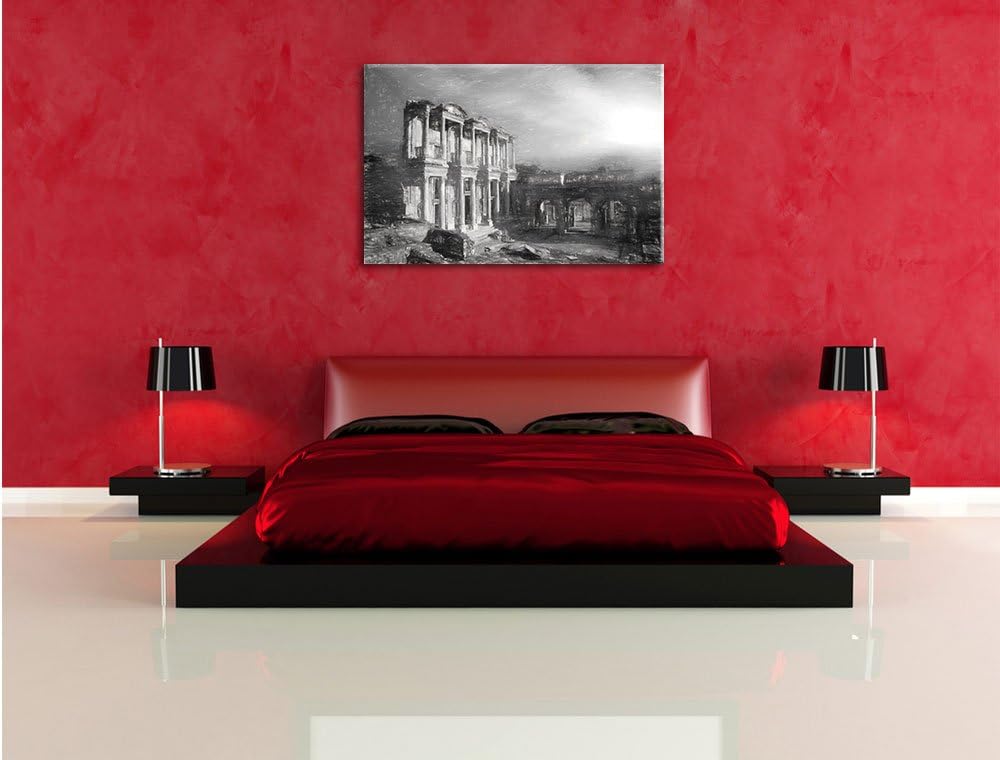 Pixxprint alte Tempelruine Kunst als Leinwandbild/Grösse: 100x70 cm/Wandbild/Kunstdruck/fertig bespa