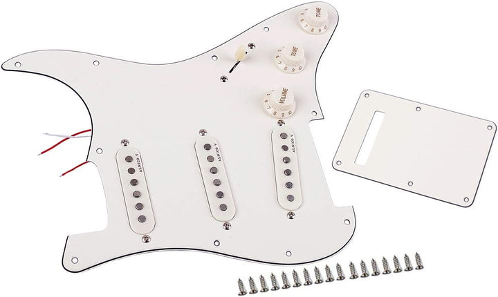 Alnicov 11 Holes Guitar Single Coil Pickups Vorverdrahtetes SSS Pickguard Scratch Plate Set mit rück