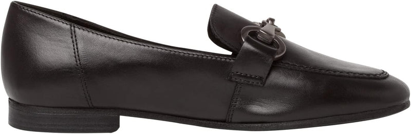 Tamaris Damen Slipper, Frauen Slip On,TOUCHit-Fussbett 37 EU Schwarzes Leder, 37 EU Schwarzes Leder