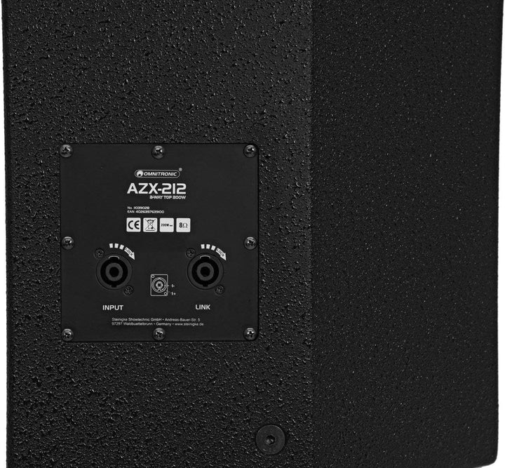 OMNITRONIC AZX-212 2-Wege Top 200W | Passive 2-Wege-Lautsprecherbox mit 12"-Woofer, 1,35"-Treiber un