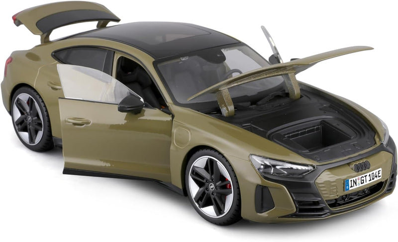 Bburago Audi RS e-tron GT (2022): Modellauto im Massstab 1:18, Türen beweglich, grün (18-11050G)