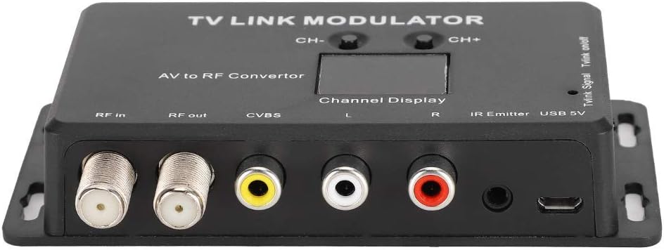 ASHATA UHF-Modulator, TM70 UHF-TV-LINK-Modulator AV-zu-HF-Wandler IR-Extender mit Kanalanzeige, unte