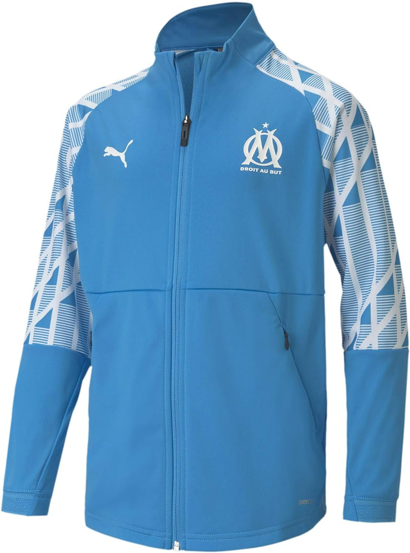 PUMA Jungen Olympique Marsella Temporada 2020/21-Stadium Jacket Jr Bleu Azur Whit Weste 128 Rot, 128