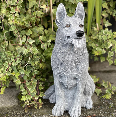 Stone and Style Steinfigur Schäferhund 35cm hoch frostfest wetterfest Steinguss