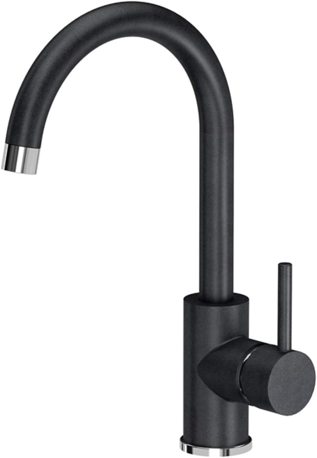 VBChome Spüle Spülbecken Granit 51 cm Einzelbecken Einbauspüle gesprenkelt + Siphon Waschbecken + Wa