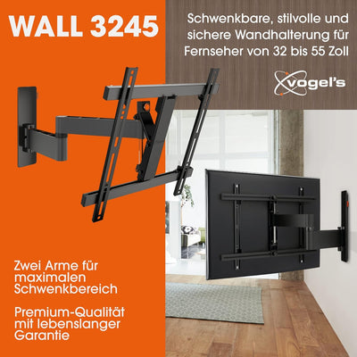 Vogel's WALL 3245 schwenkbare TV Wandhalterung für 32-55 Zoll Fernseher, max. 20 kg schwenkbar bis z
