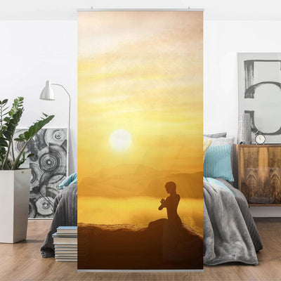 Bilderwelten Raumteiler Yoga Meditation 250x120cm inkl. transparenter Halterung 250x120cm incl. tran