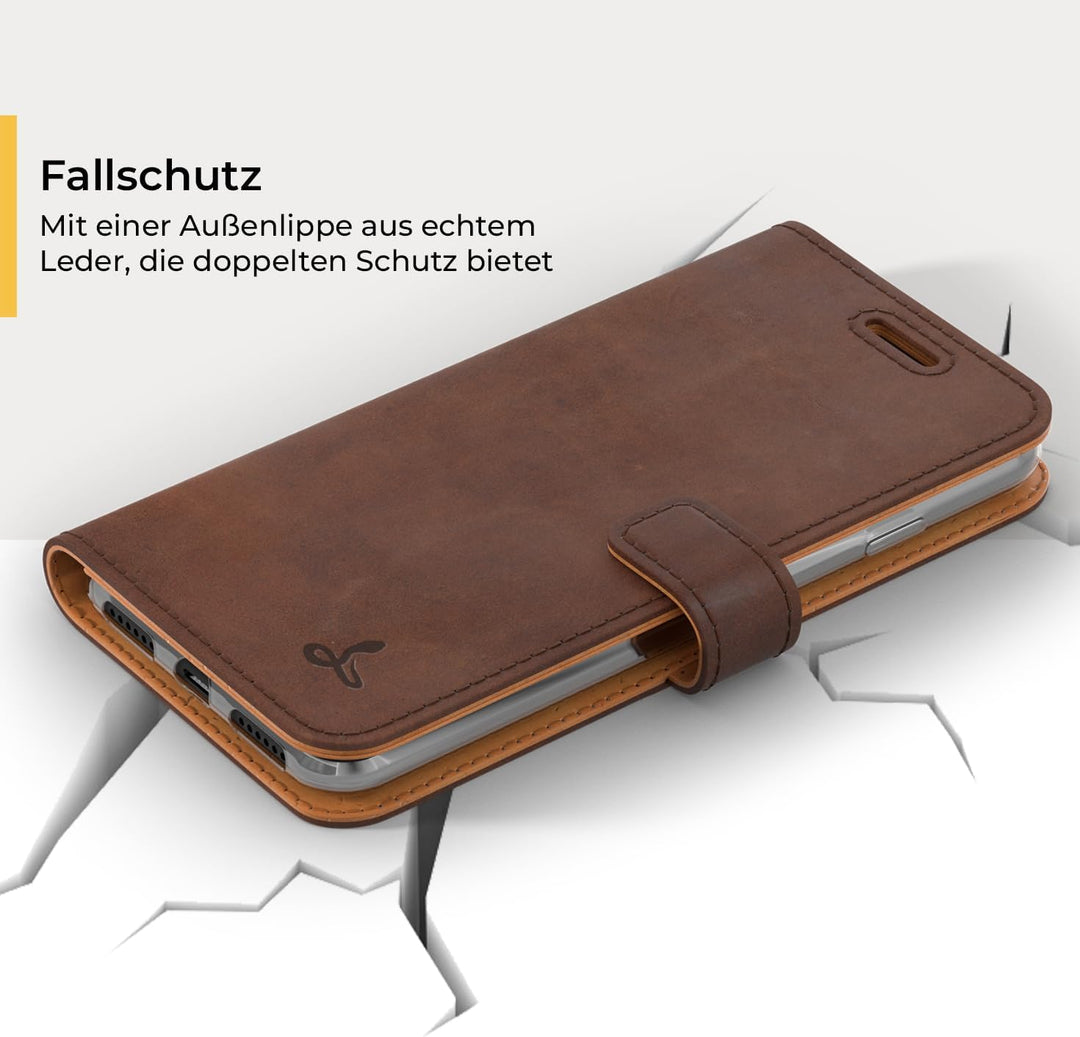 Snakehive iPhone SE 2022/2020 und iPhone 7/8 Hülle Leder | Stylische Handyhülle mit Kartenhalter & S