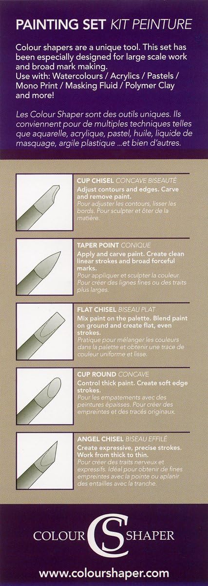 Colour Shaper CSH12902 Gummipinsel-Set, Grösse 2, graue Spitze