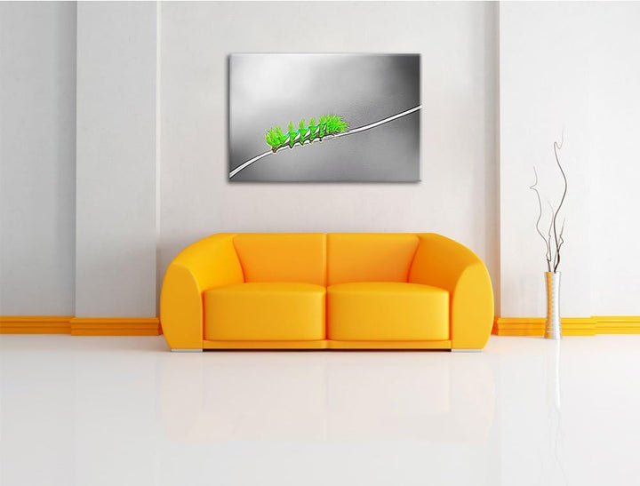 schöne seltene Raupe schwarz/weiss Deluxe Format: 100x70 cm auf Leinwand, XXL riesige Bilder fertig