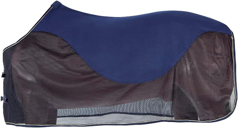 PFIFF 100489 Fliegendecke mit Fleeceeinsatz Pferdedecke Fliegenschutz Weidedecke, Blau, 125 cm 125cm