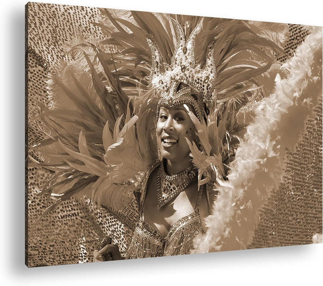 deyoli Karneval Parade in Rio Format: 120x80 Effekt: Sepia als Leinwandbild, Motiv fertig gerahmt au