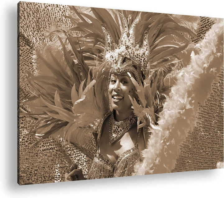 deyoli Karneval Parade in Rio Format: 120x80 Effekt: Sepia als Leinwandbild, Motiv fertig gerahmt au
