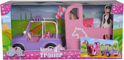 Simba 104663354 - Steffi Love Horse Trailer, Pferdeanhänger mit Jeep und Pferd, für 29cm Puppen, ohn